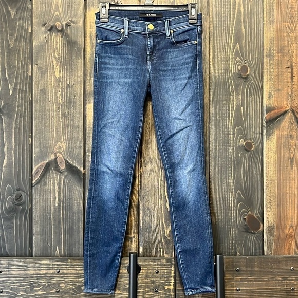 J Brand Jeans 24 Super Skinny Fix Blue Low Mid Rise Stretch Denim Classic Style - Picture 1 of 11